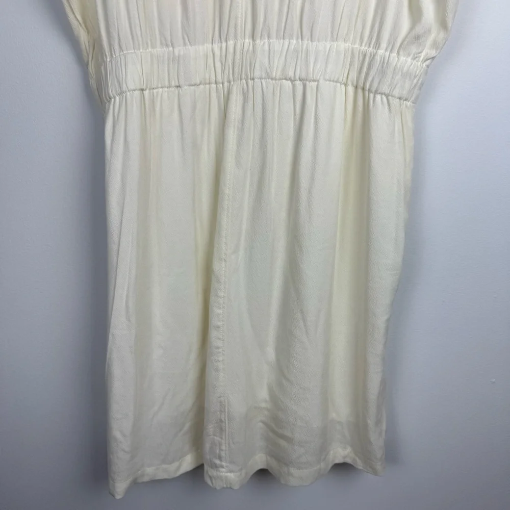 NWT Thread & Supply Maya Cream Dress Button Front Elastic Waist Size L - Picture 15 of 17